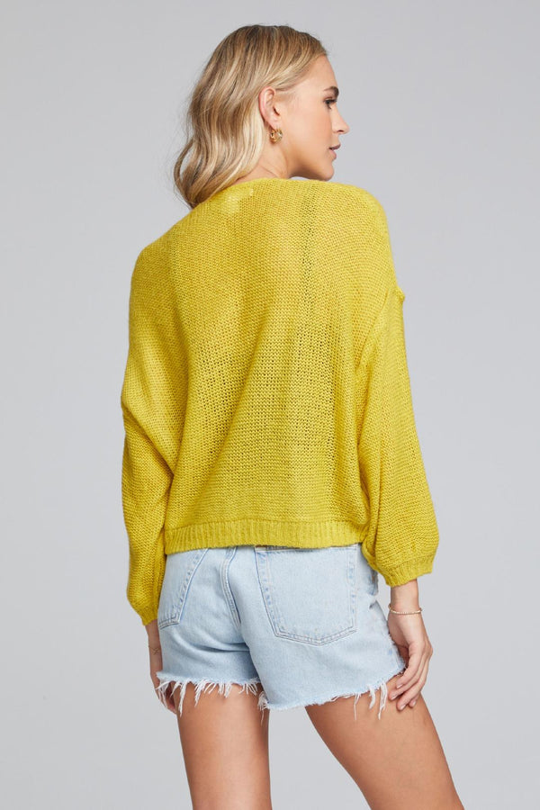 Open Front Sweater - Citron