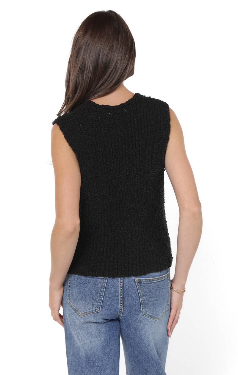 Arlo Cardi Vest w/ Buttons - Black