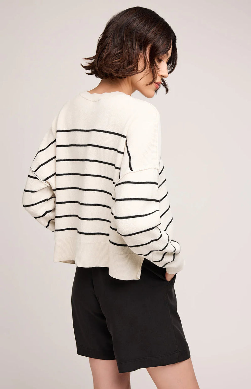 Echo Pullover Sweater - Black Stripe