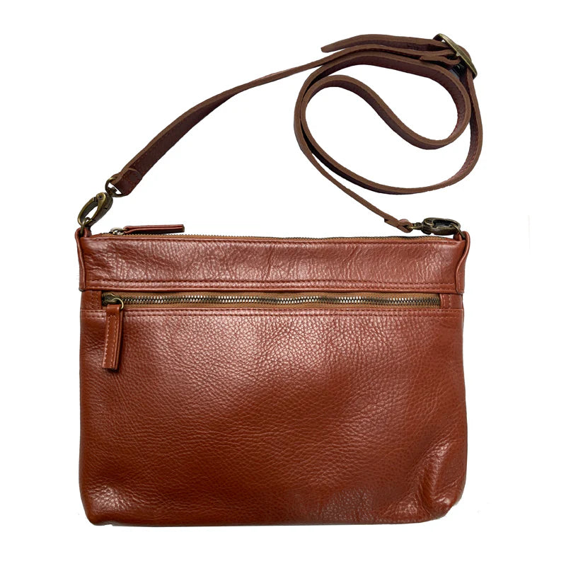 Double Zip Bag - Brown