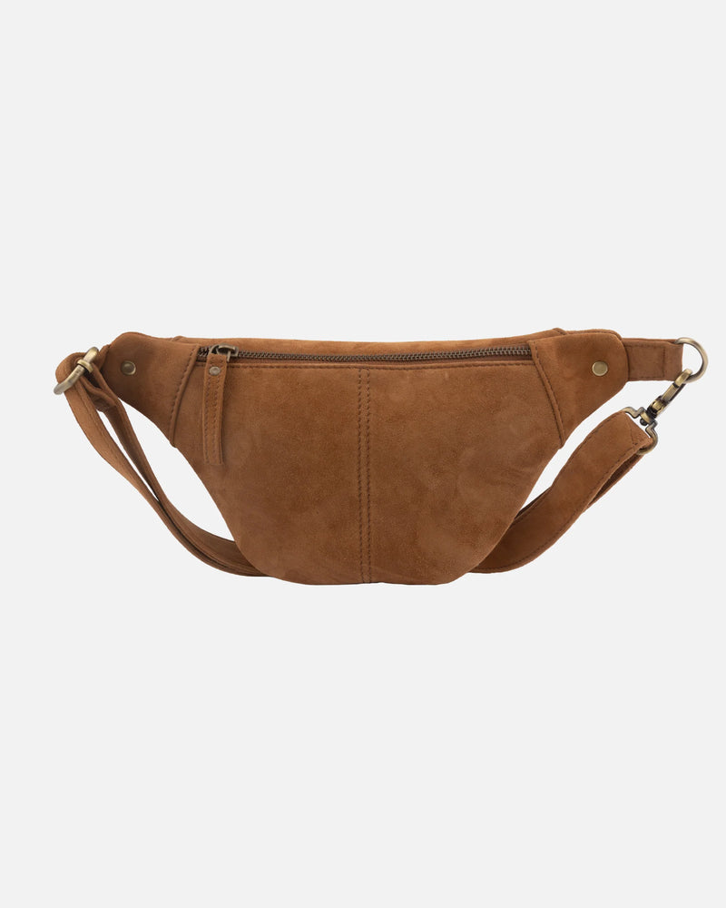 Belle | Suede Leather Belt Bag - Cognac