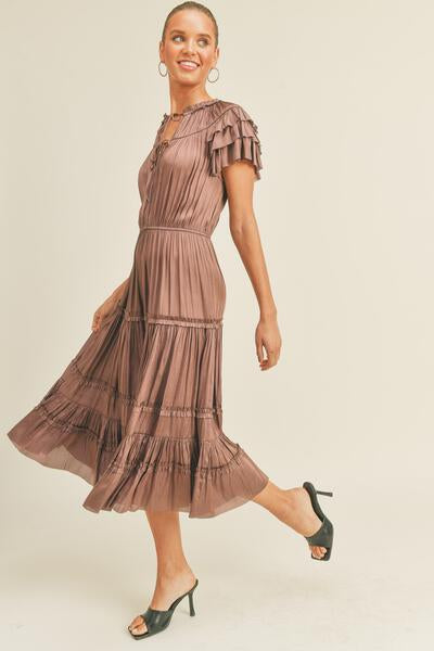 Kianna Ruffle Dress - Mauve