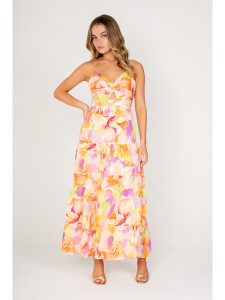 Aurora Dress - Lilac/Coral/Yellow