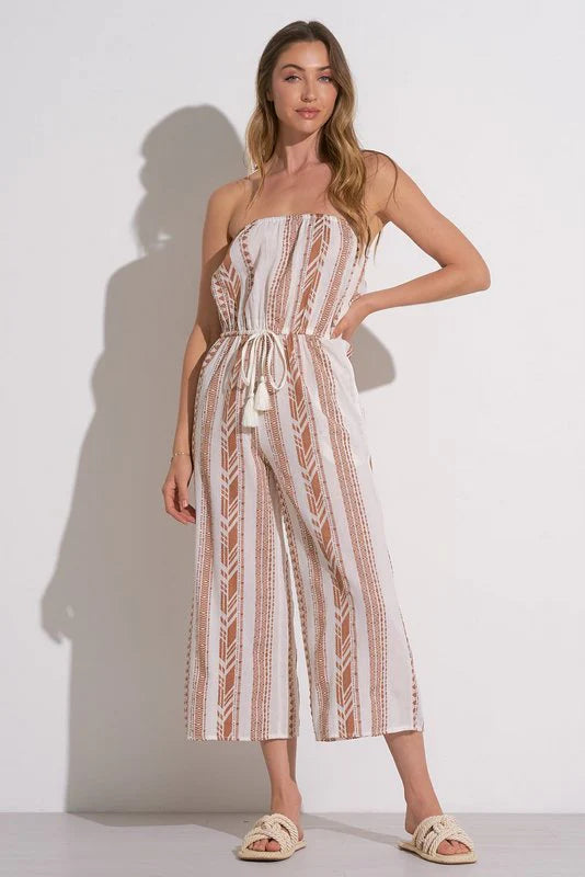 Caro Jumper - Beige Two Tone Print