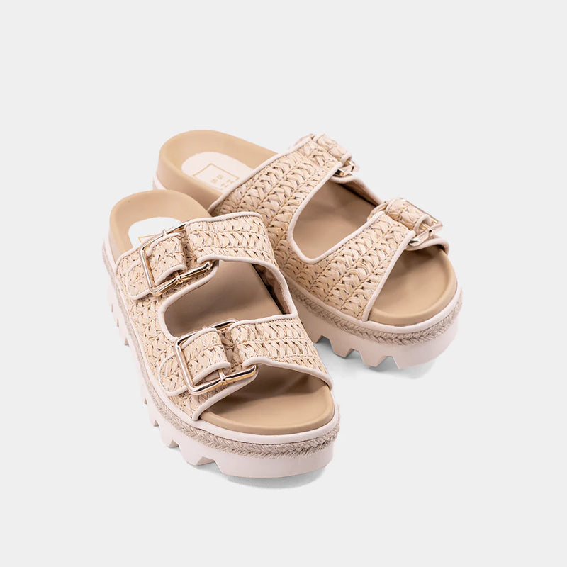 Xyla Platform Sandal - Natural Woven