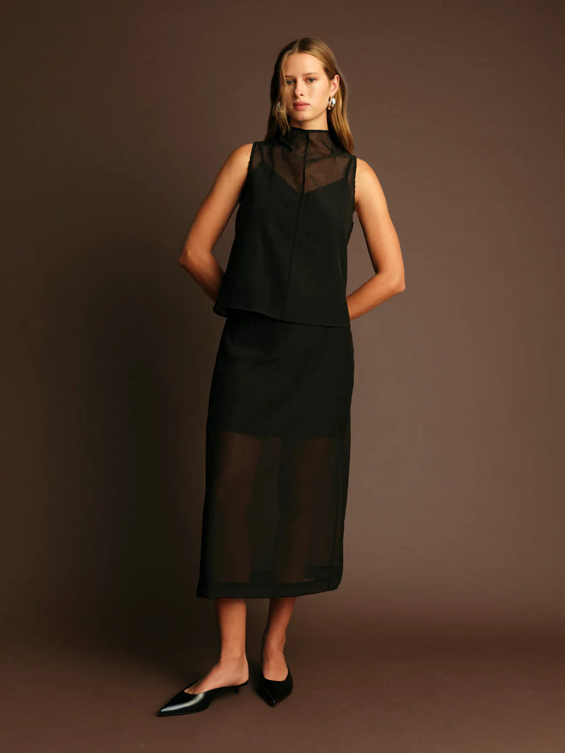 Hugh Sheer Skirt - Black