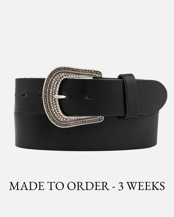 Wen | Western-Inspired Leather Belt - Black