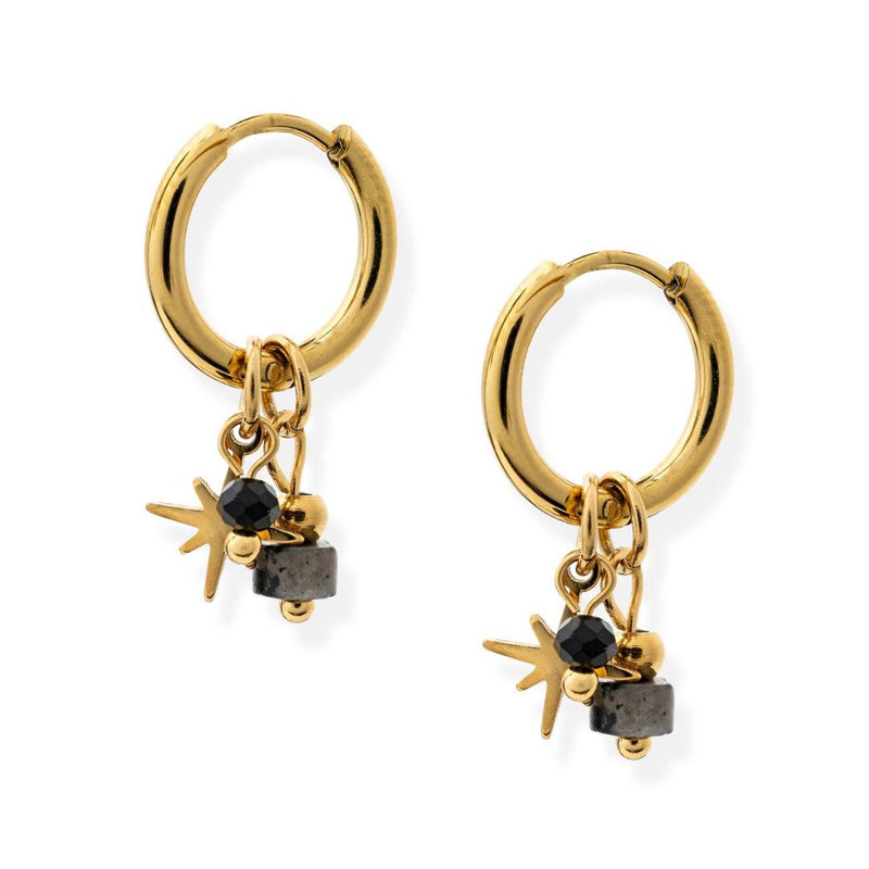 Onxy Hoop Earrings