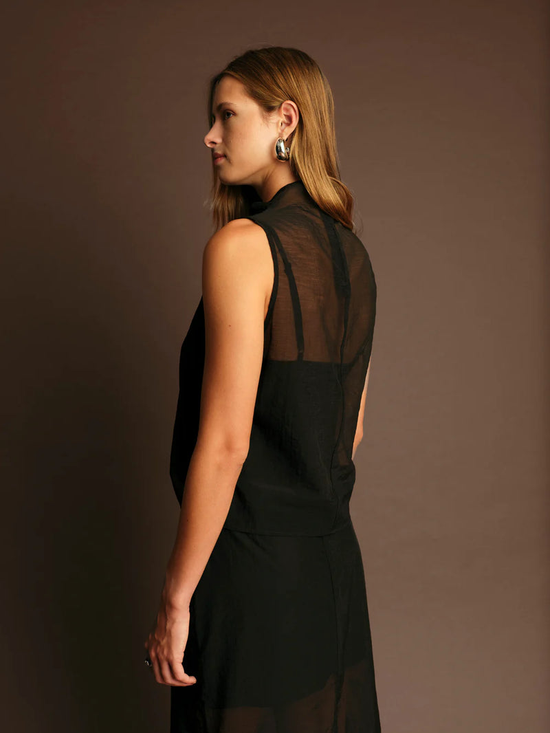 Hugh Sheer Top - Black