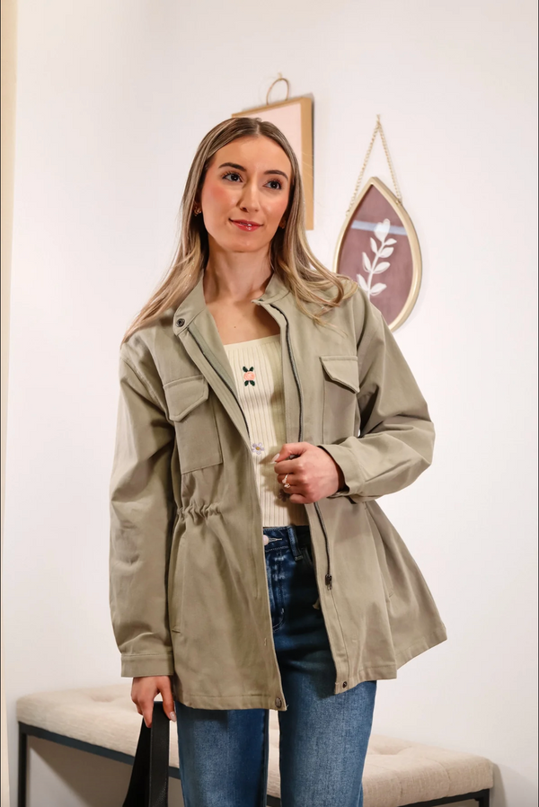 Told You So Zip Up Utility Jacket