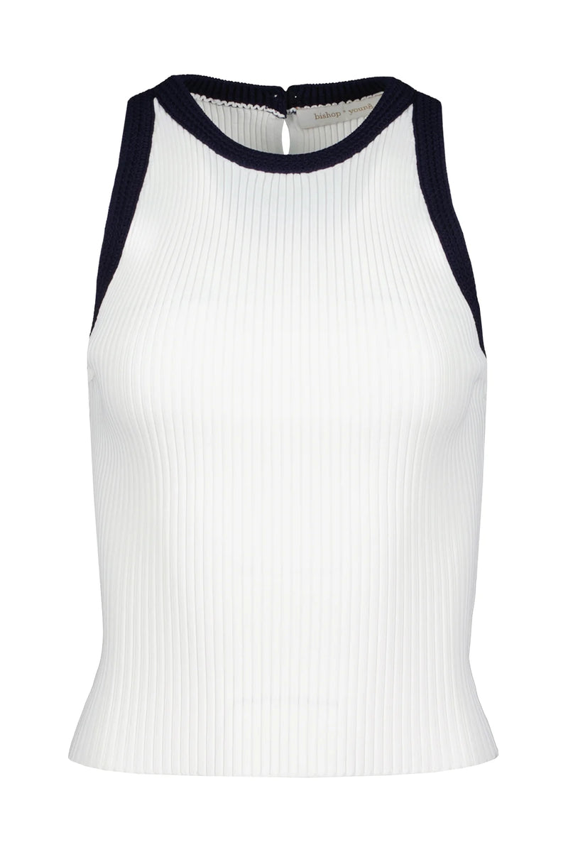 Candace Ribbed Sweater Tank - White