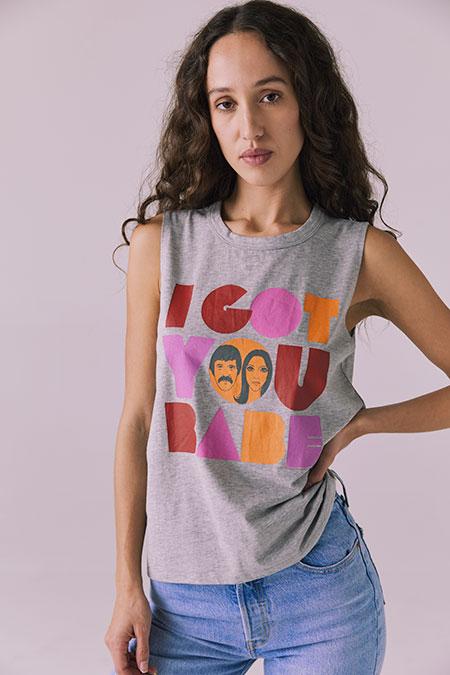 Sonny and Cher - I Got You Babe Tee - Heather Grey