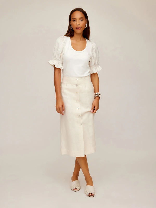Lori Midi Skirt - Ecru