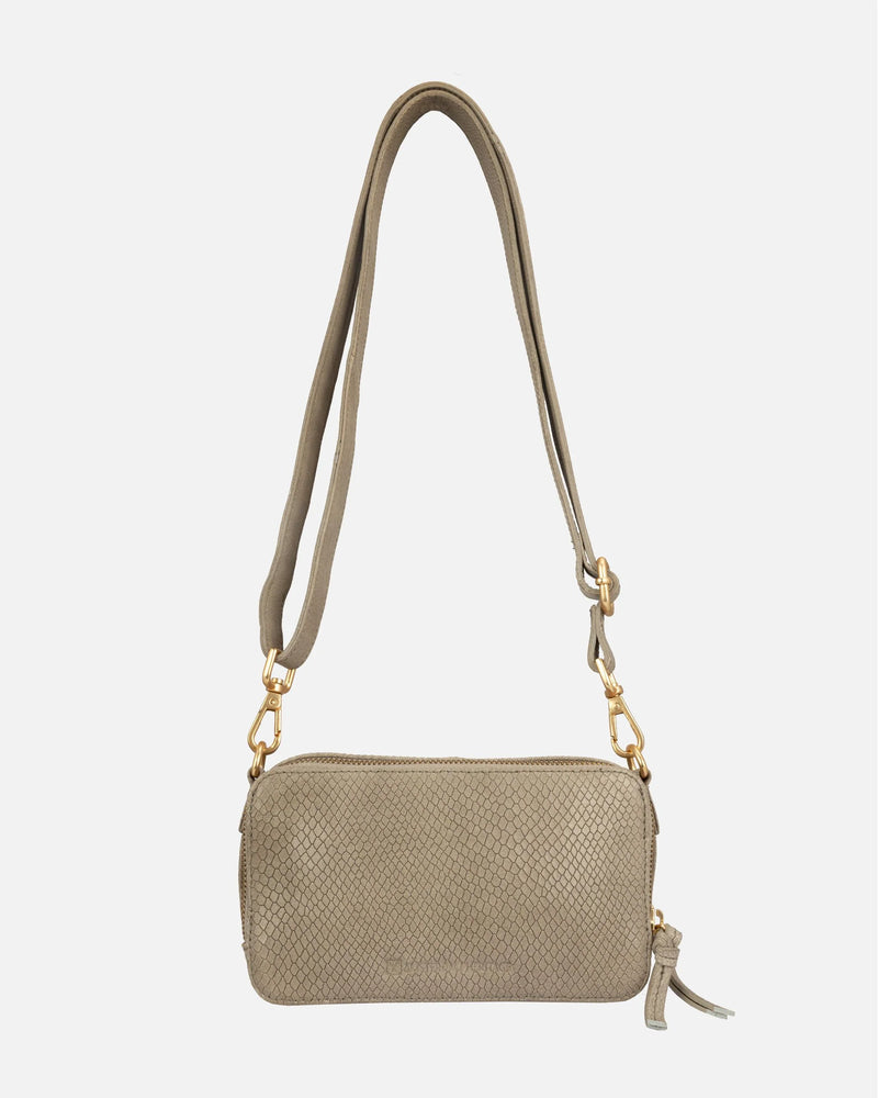 Vries Leather Crossbody Bag - Grey