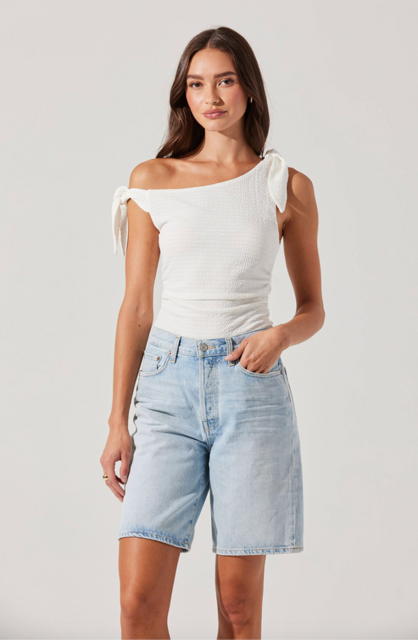 Lora Textured Off the Shoulder Top