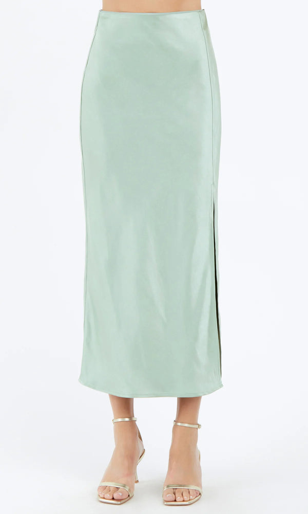 Hayek Slit Maxi Skirt - Mint Sage