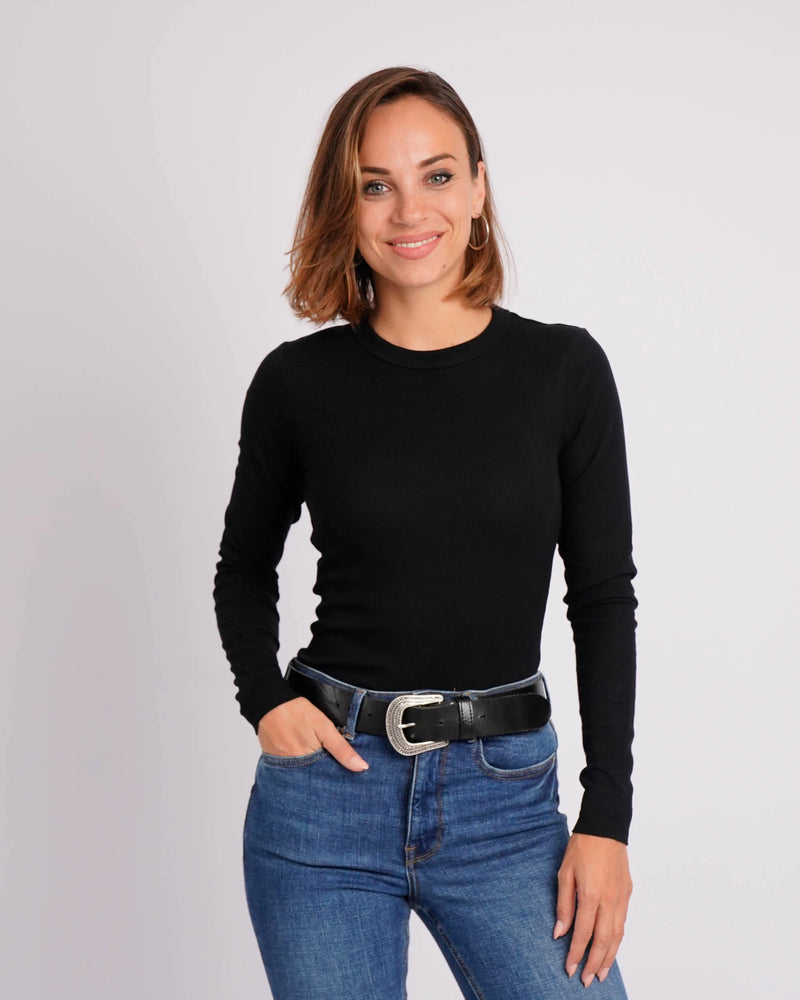 Wen | Western-Inspired Leather Belt - Black