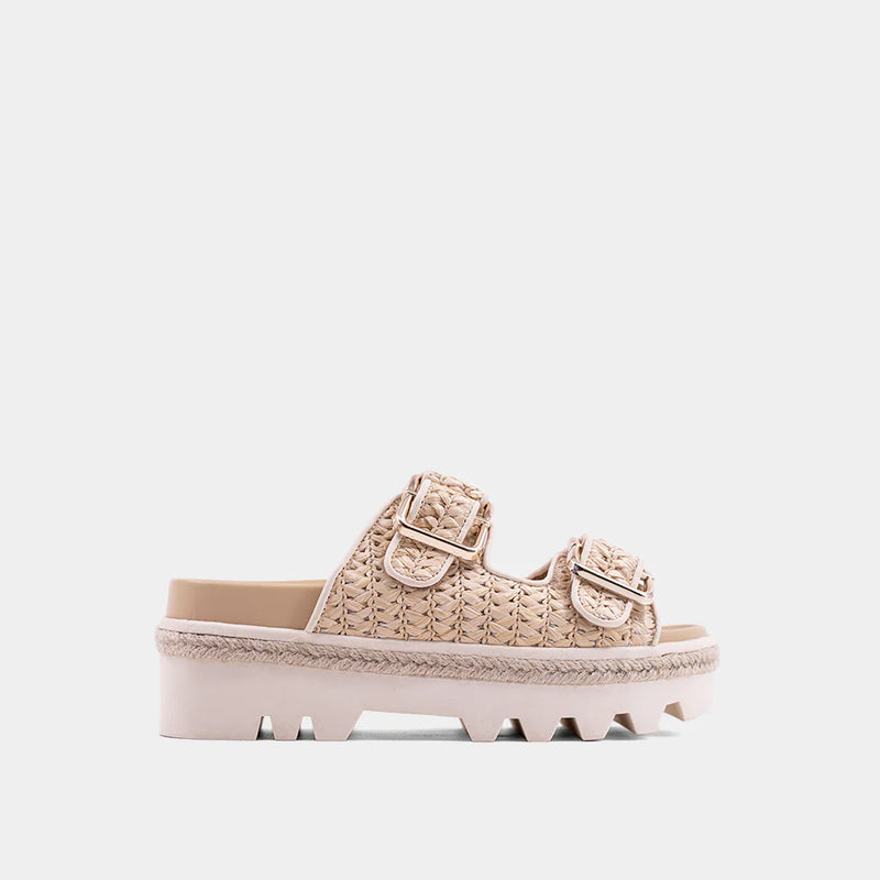 Xyla Platform Sandal - Natural Woven