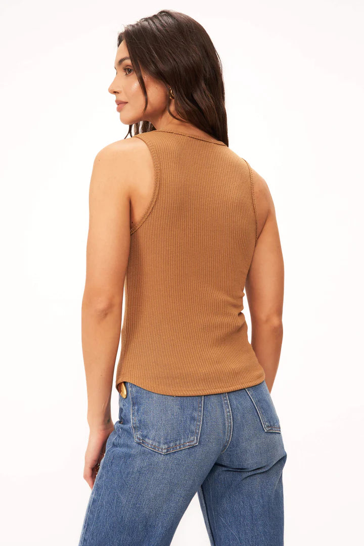 Madly Rib Notch Tank - Caramel