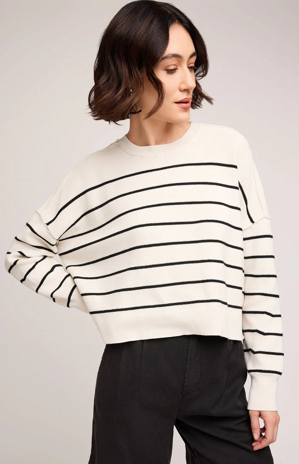 Echo Pullover Sweater - Black Stripe