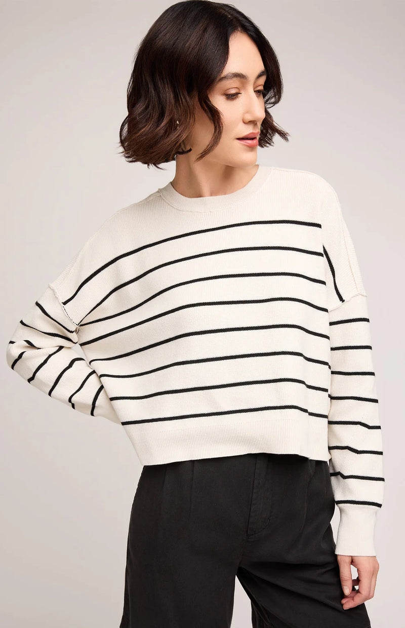 Echo Pullover Sweater - Black Stripe
