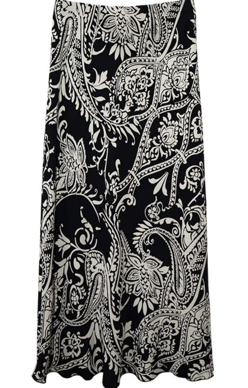 Floral Print Bias Midi Skirt