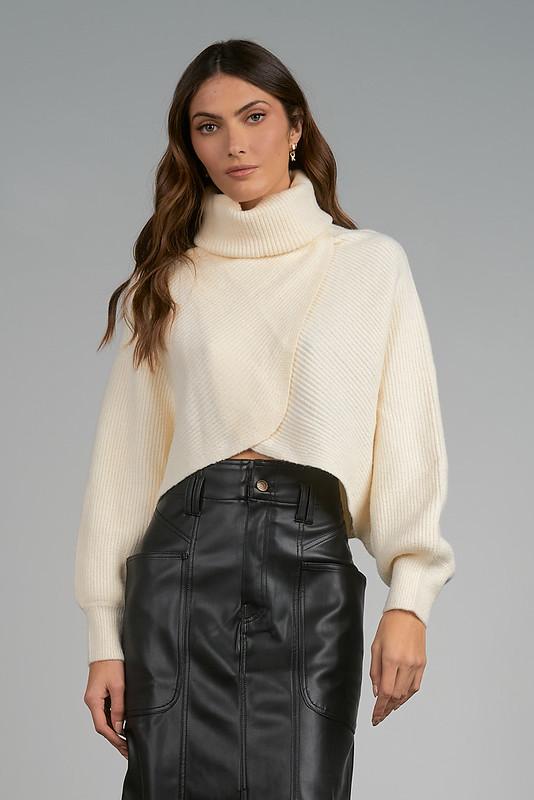 Criss Cross Turtleneck Sweater