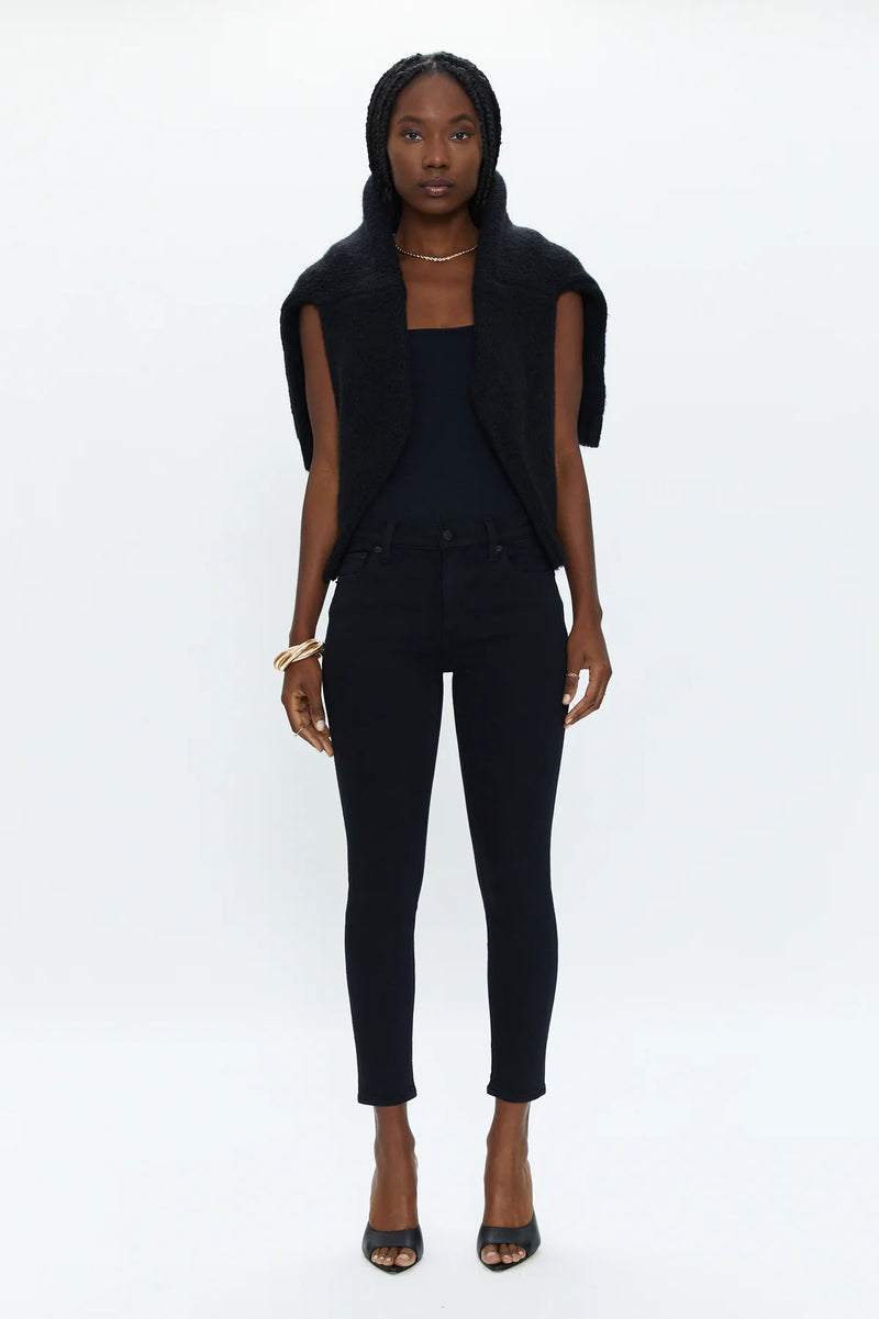 Audrey Mid Rise Skinny - Dark Vinyl