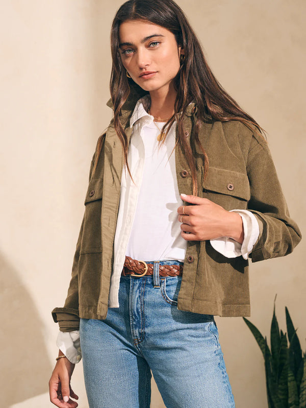 Stretch Cord Overshirt - Military Olive