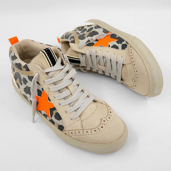 Paulina High Top Sneaker - Leopard Distressed
