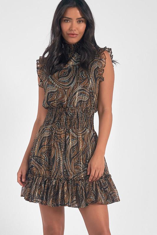 Sleeveless Smock Dress - Paisley