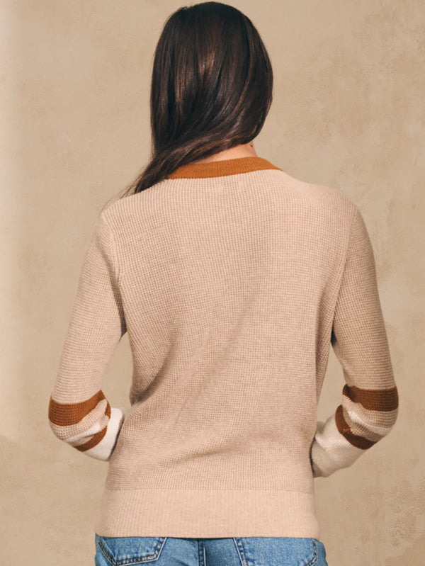 Throwback Crew Sweater - Oat Varsity
