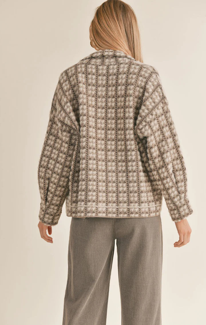 Indira Houndstooth Sweater Jacket