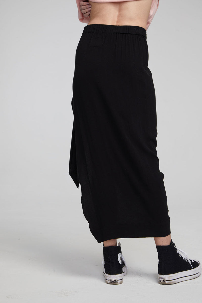 Lindsay Shadow Black Midi Skirt