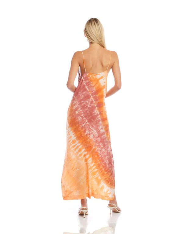 Side Slit Dress - Orange Tie Dye