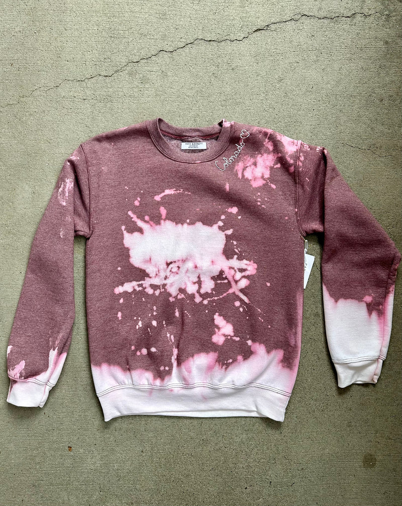 Hand Embroidered Colorado Sweatshirt - Burgundy Cloud