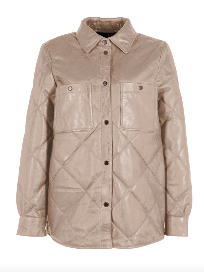 Oliah CF Leather Jacket - Cream