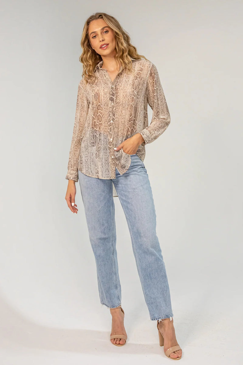 Hailey Top - Taupe Multi