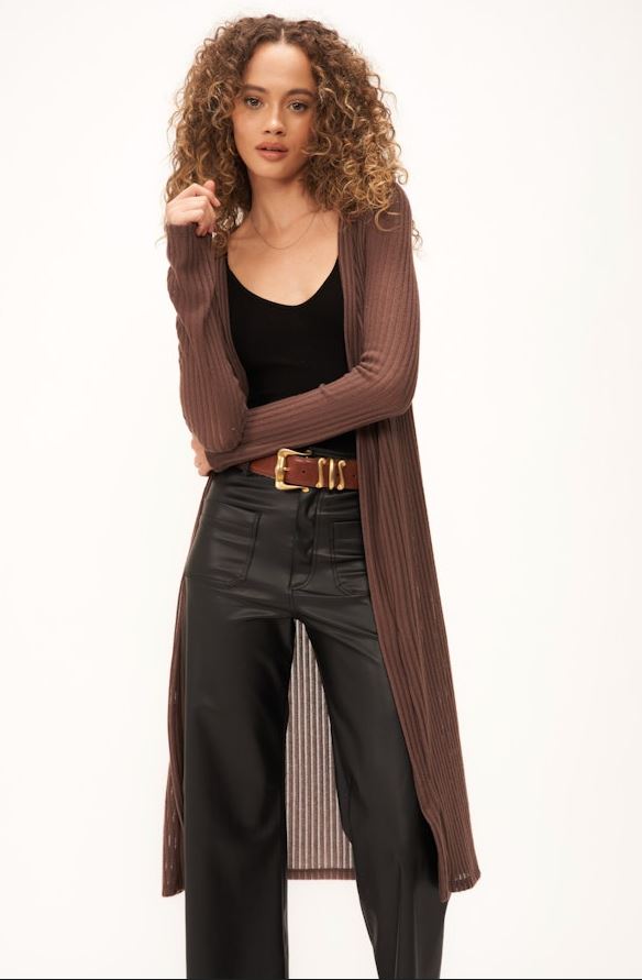 By Your Side Cozy Duster - Rich Oak