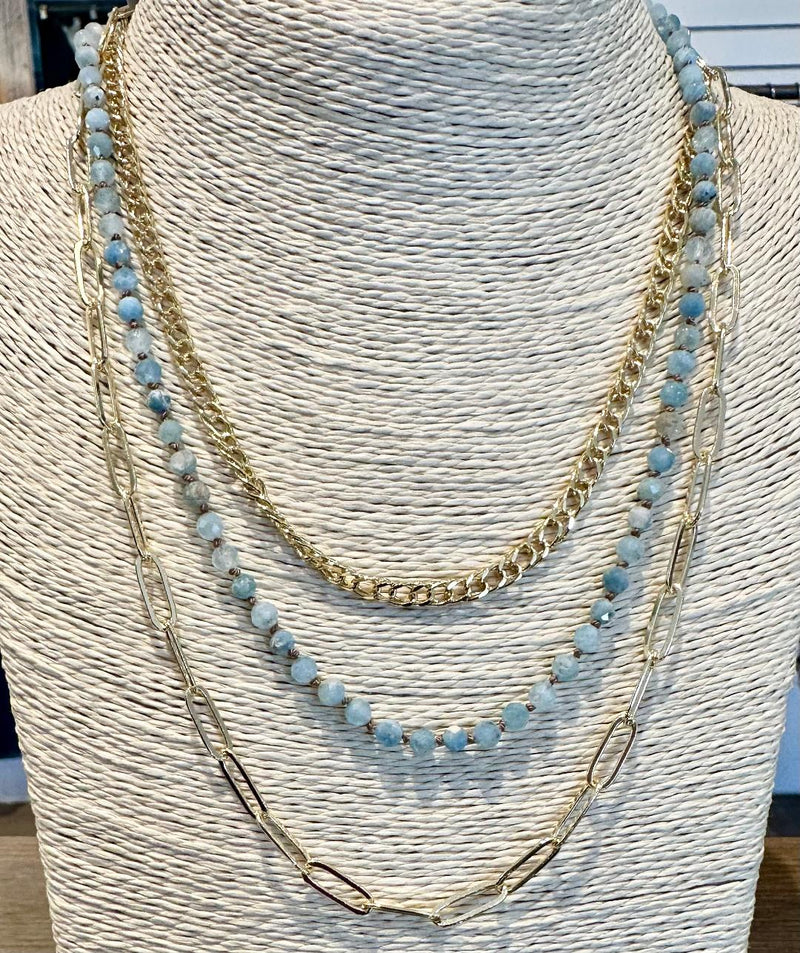 Masterpiece Knotted Beaded Necklace - Labradorite