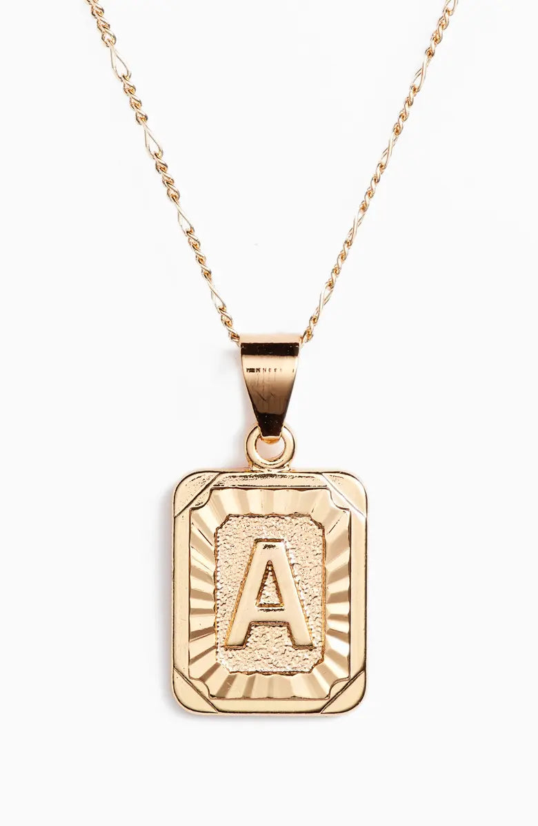 Initial Card Gold Filled Necklace - Multiple Letters