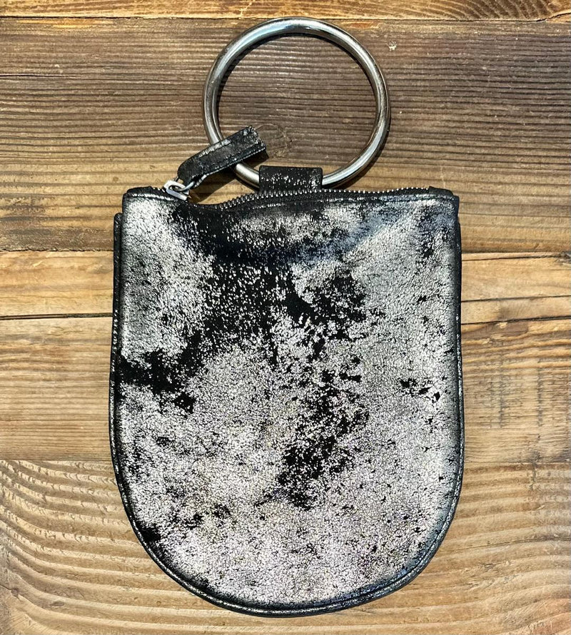 Mini Ring Wristlet - Smoky Black Metallic