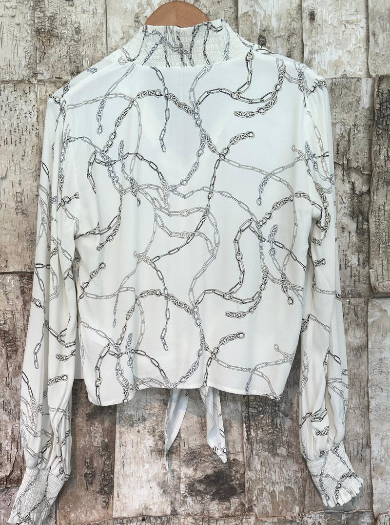 Smocked Tie Front Top