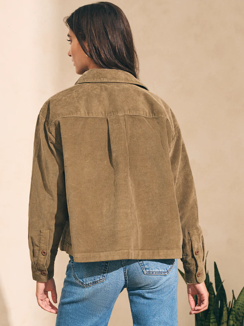 Stretch Cord Overshirt - Military Olive