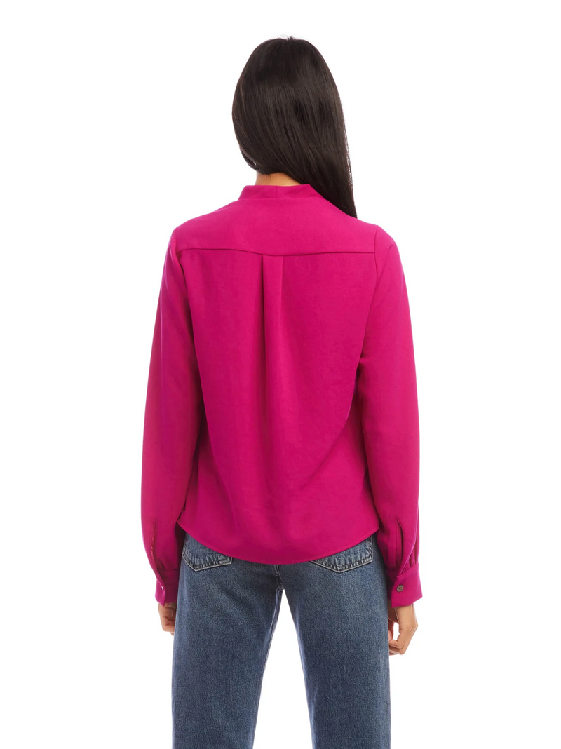 Cowl Neck Top - Hot Pink