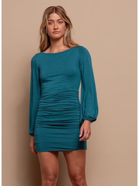 Puff Sleeve Dress - Teal