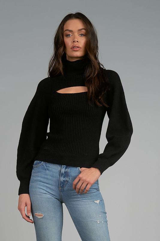 Cut-out Turtleneck Sweater