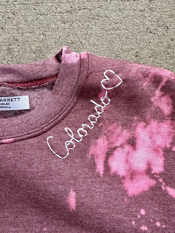 Hand Embroidered Colorado Sweatshirt - Burgundy Cloud