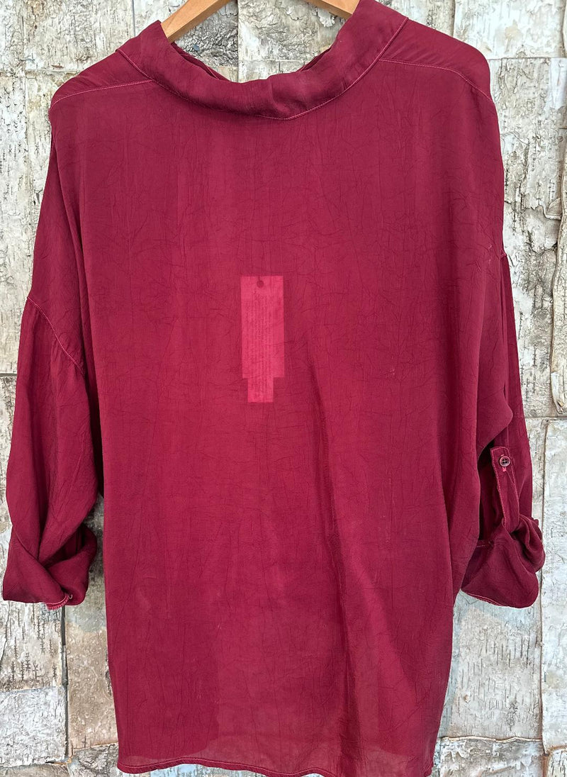 Cargo Pocket Tie Front Top - Ruby