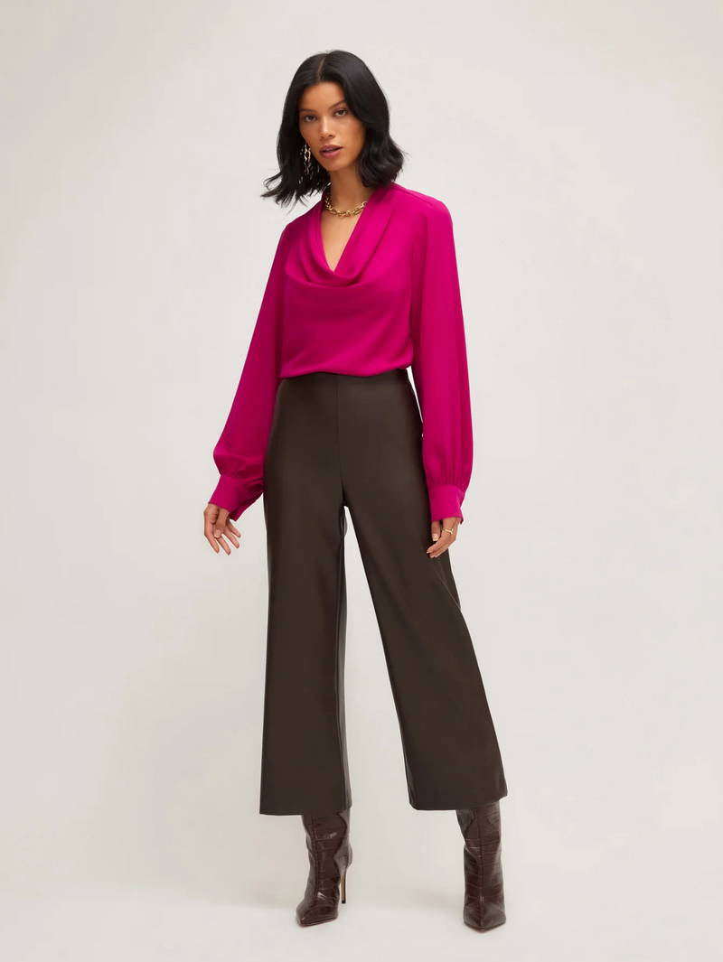 Cowl Neck Top - Hot Pink